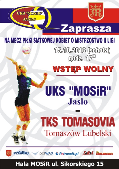 uksmosir-plakat151016 W sobotę kolejny mecz o mistrzostwo II ligi siatkówki kobiet