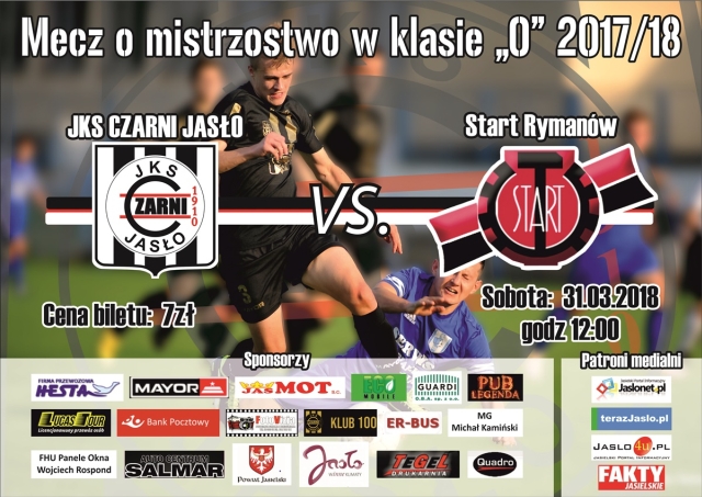 Rozpoczynamy piłkarską wiosnę! Zapowiedź meczu XVI kolejki ligi okręgowej: JKS Czarni 1910 Jasło- Start Rymanów Rozpoczynamy piłkarską wiosnę! Zapowiedź meczu XVI kolejki ligi okręgowej: JKS Czarni 1910 Jasło- Start Rymanów